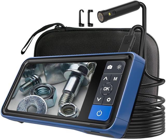 デジタル内視鏡 デュアルファイバスコープカメラ ボアスコープ 内視鏡 カメラ直径8mm 長５ｍ 内蔵32 Gメモリーカード 4.5インチIPS液晶ディスプレイ ケーブルカメラ 1080P HD カメラの先端６枚LEDライト の通販は