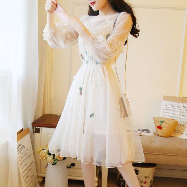 レディースショートワンピ 着痩せ効果お嬢様風高級シフォンワンピース花付き 長袖 ワンピ ス大きいサイズnknl76の通販はau Pay マーケット Global Shop