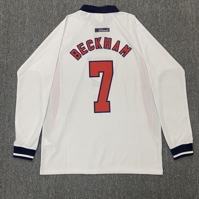 正規品 英国製  1998年 イングランド代表 アウェイ長袖 No.7 ベッカム 正規品 英国製 1998年 イングランド代表 アウェイ長袖 No.7