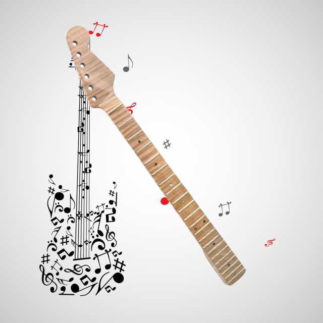 トラ杢メイプルネック STストラトタイプ交換用ネック ギターパーツ 