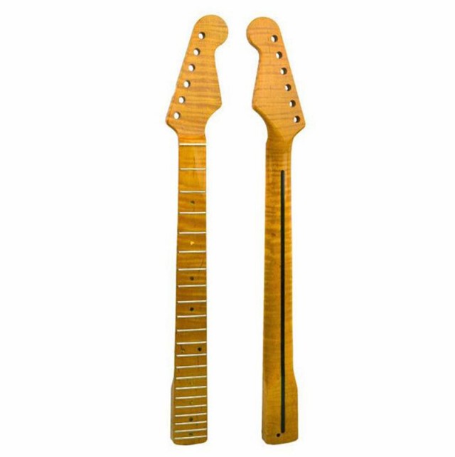 トラ杢メイプルネック STストラトタイプ交換用ネック ギターパーツ 