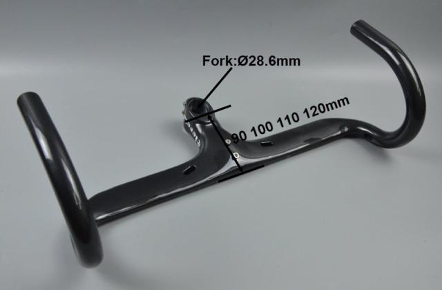 wacakoハンドル ドロップハンドル エアロ自転車カーボンハンドル ロードバイクハンドル　ステム一体式 wb022_9