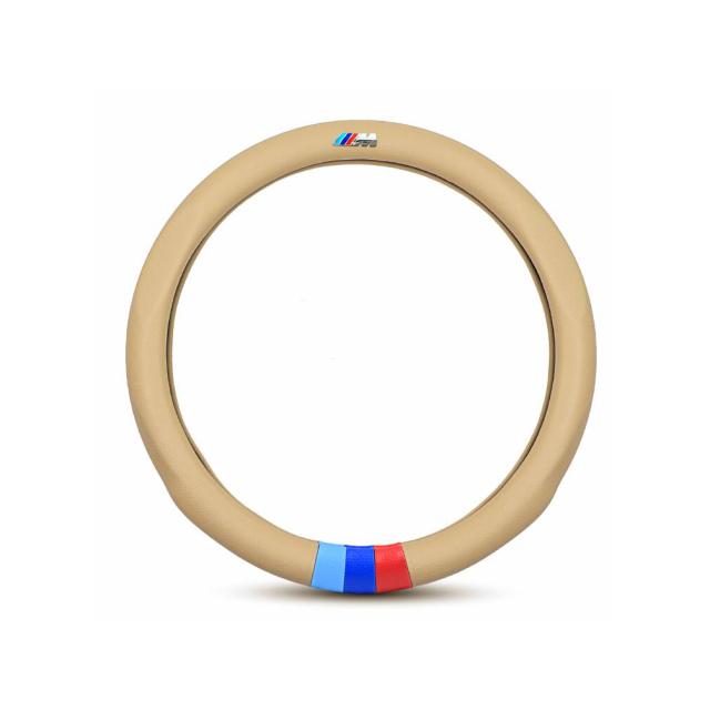 送料無料 BMW Mロゴ スポーツ ハンドルカバー 車内装 Mサイズ カーアクセサリ [並行輸入品] 牛革 ロゴ刺繍  送料無料 BMW Mロゴ スポーツ ハンドルカバー 車内装 Mサイズ カー
