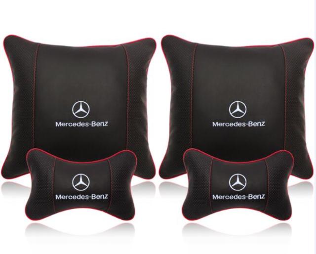 Mercedes-Benz レザー クッション ブラック Mercedes-Benz レザー クッション ブラック
