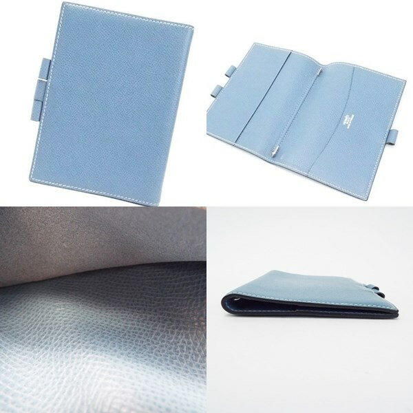 中古 HERMES エルメス 手帳カバー アジェンダ □E 2001年 フランス製 ブラウン カード入れあり フックあり 刻印あり 雑貨 小物 RYB0688