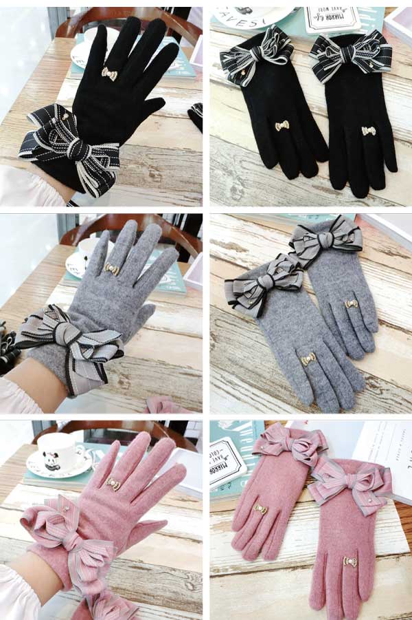 【YEGG】Ribbon Gloves ★ リボングローブ ★ リボン ニット手袋 YEGG】Ribbon Gloves ☆ リボングローブ ☆ リボン ニット手袋