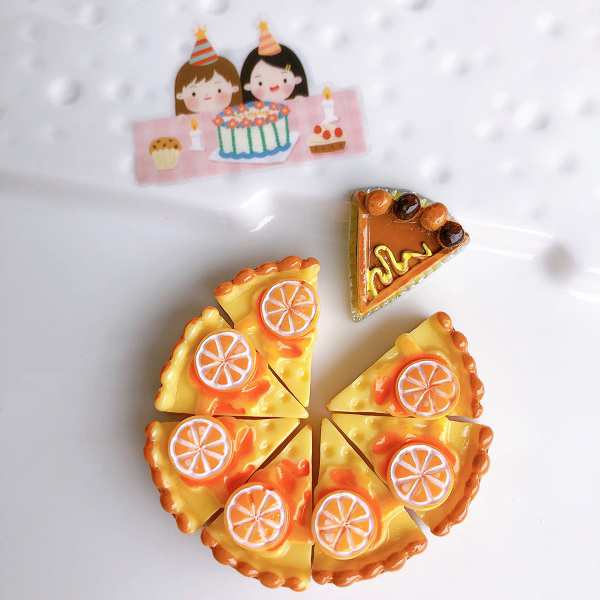 ミニチュア 雑貨 タルト ケーキ 1ピース ドールハウス キット オレンジ