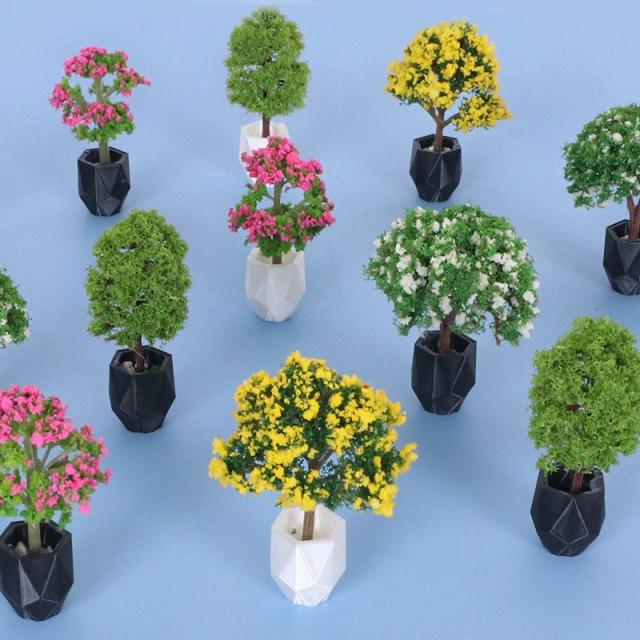 ミニチュア 雑貨 鉢植えの木 植木 花木 ドールハウス キット 木製 1/12