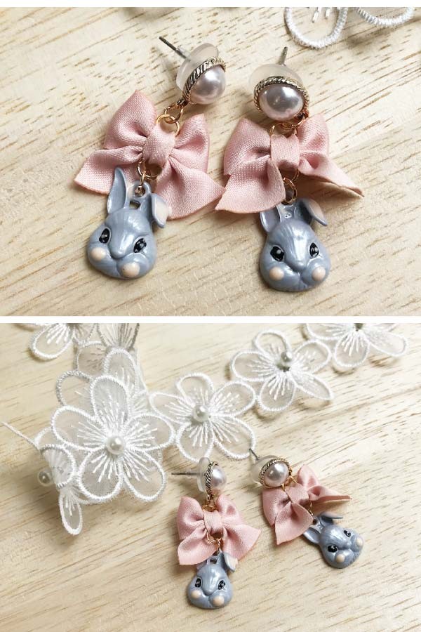 ピアス うさぎ モチーフ パール リボン エレガント ロリータ ネオロリ ロココ アンティーク 可愛い プレゼント メール便送料無料 の通販はau Pay マーケット ファンシーアクセのhumming F