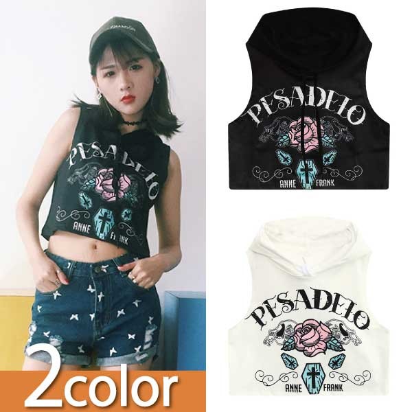 フード付きショートタンク シャツ トップス タンクトップ フード Tattoo レディース 夏 Kera Lol メール便送料無料 の通販はau Pay マーケット ファンシーアクセのhumming F