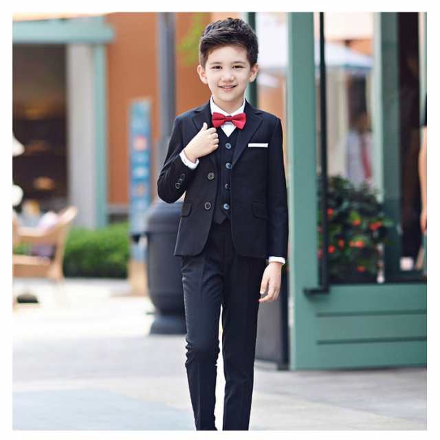 子供服 ジャケット シャツ パンツ ベスト 蝶ネクタイ 5点セット スーツ フォーマル セットアップ 100-150 516120|au PAY マーケット