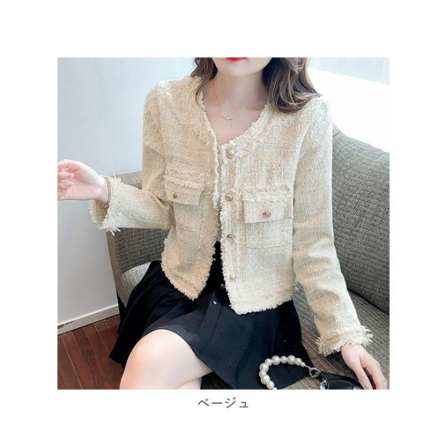 ジャケット レディース 秋冬 通販 ノーカラージャケット