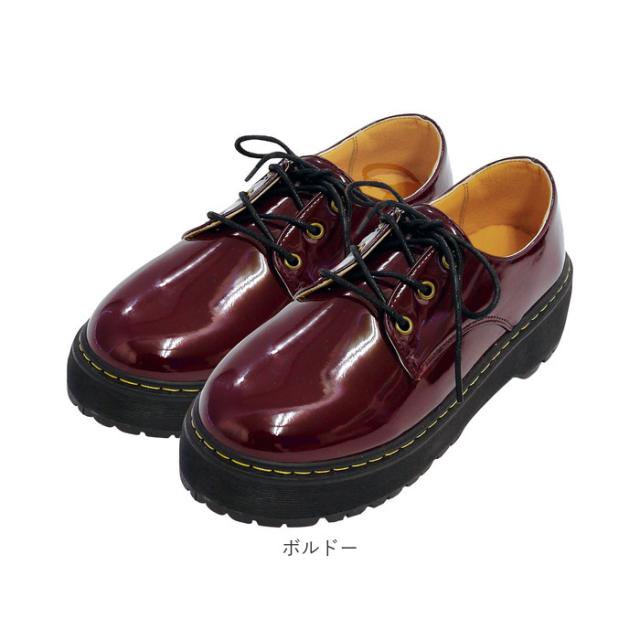 エナメル 靴 レディース 通販 エナメルシューズ レースアップシューズ 厚底 レースアップ 厚底靴 厚底シューズ おじ靴 おじ風 おじかわの通販はau Pay マーケット Backyard Family ママタウン Au Pay マーケット店