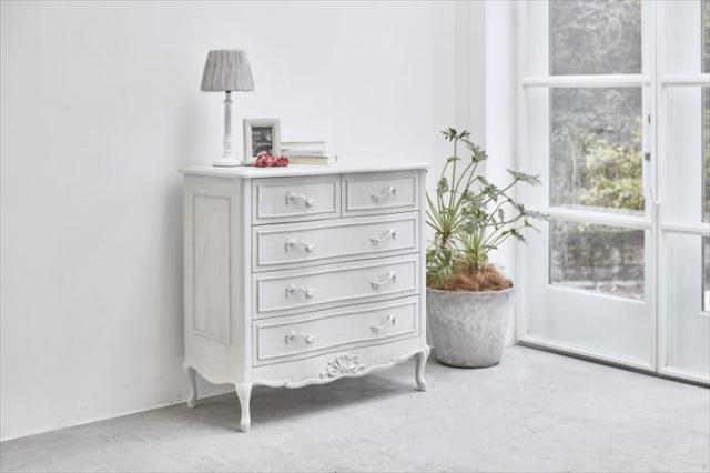 チェスト 脚付き 通販 RCH-1360AW ハンプトンシリーズ 4段 幅90×奥行