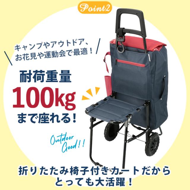 ショッピングカート おしゃれ 通販 保冷 保温 Cocoro ココロ キャリーカート イス付き キャリーバッグ 折りたたみ椅子付きの通販はau Pay マーケット Backyard Family ママタウン Au Pay マーケット店