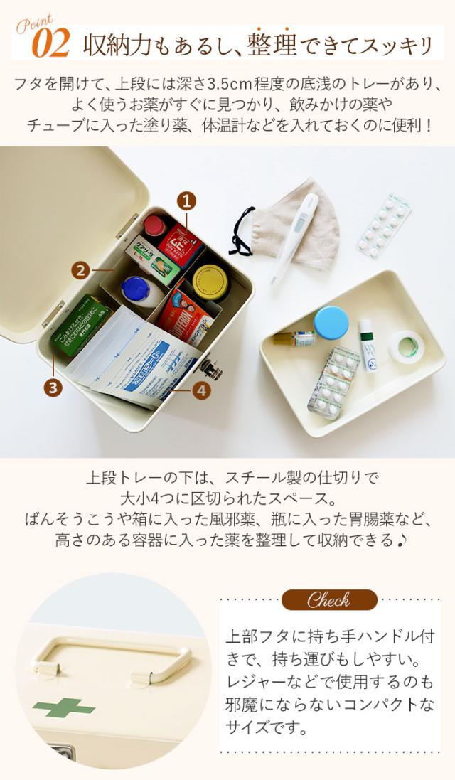 救急箱 おしゃれ 通販 大 スチール 収納ケース 収納ボックス フタ付き 蓋つき 蓋付き 内皿付き 仕切り付き 大容量 ファミリーサイズの通販はau Pay マーケット Backyard Family ママタウン Au Pay マーケット店