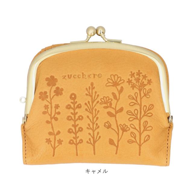 ズッケロ 財布 通販 日本製 本革 花柄 カード収納 がまくち財布
