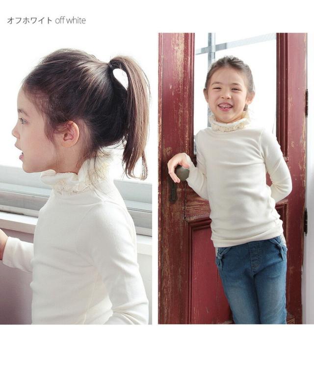 女の子 キッズ 長袖 Tシャツ 通販 ロンT 10002437 長袖Tシャツ カットソー ハイネック くしゅくしゅ タートルネック 無地 おしゃれ かわいい オシャレ 可愛い こども 女子 小学生 トップス 子ども服 子供服 キッズファッション Tシャツ
