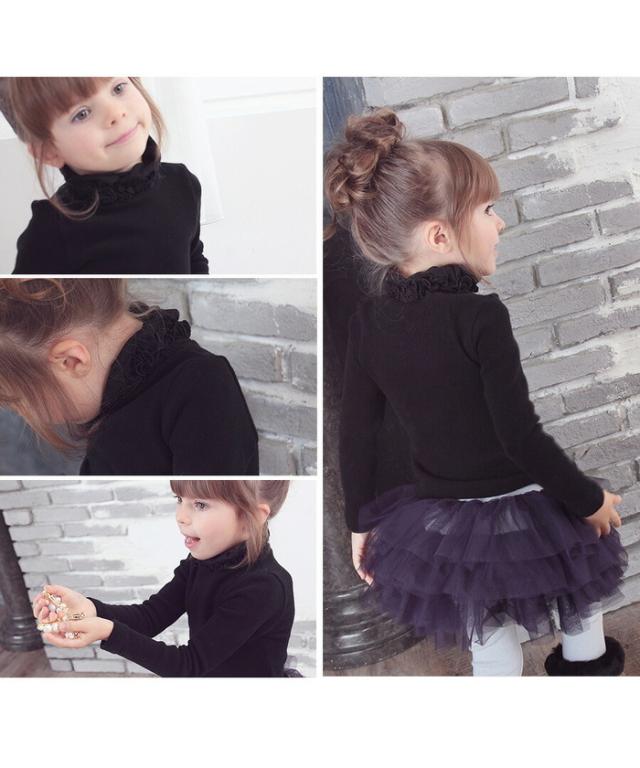 女の子 キッズ 長袖 Tシャツ 通販 ロンT 10002437 長袖Tシャツ カットソー ハイネック くしゅくしゅ タートルネック 無地 おしゃれ かわいい オシャレ 可愛い こども 女子 小学生 トップス 子ども服 子供服 キッズファッション Tシャツ