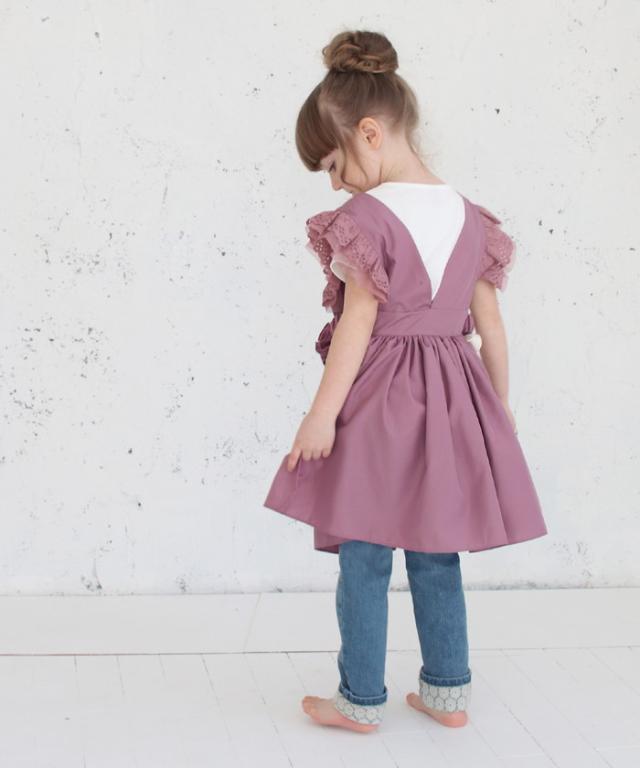 エプロンドレス 子ども 通販 エプロン ドレス 子供 5013-19-55 エプロンワンピース ワンピース フリル キッズ 女の子 レース リボン 撥水 かわいい オシャレ 可愛い おしゃれ コサージュ付き 子ども服 子供服 キッズファッション
