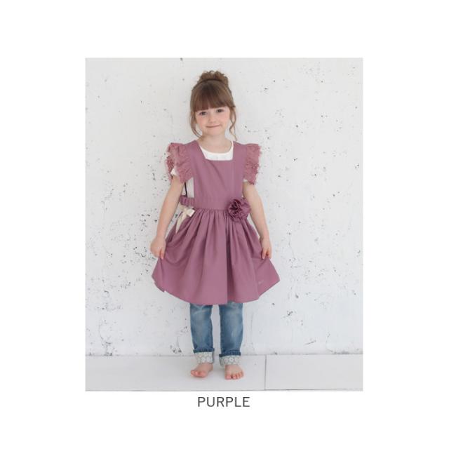 エプロンドレス 子ども 通販 エプロン ドレス 子供 5013-19-55 エプロンワンピース ワンピース フリル キッズ 女の子 レース リボン 撥水 かわいい オシャレ 可愛い おしゃれ コサージュ付き 子ども服 子供服 キッズファッション