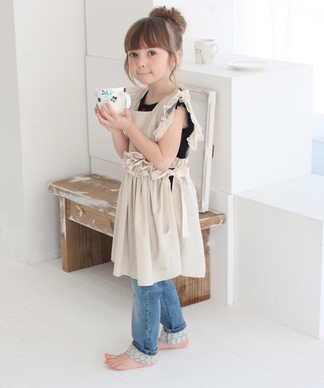 エプロンドレス 子ども 通販 エプロン ドレス 子供 5013-19-55 エプロンワンピース ワンピース フリル キッズ 女の子 レース リボン 撥水 かわいい オシャレ 可愛い おしゃれ コサージュ付き 子ども服 子供服 キッズファッション