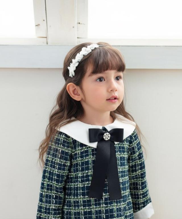 Rora ワンピース 通販 パハリータ ブローチ付きワンピース 子供服 ワンピ 長袖 フォーマルワンピース ツイード リボン 女の子 キッズ 子供 こども 子ども 入園 卒園 入学 結婚式 パーティー おしゃれ かわいい オシャレ 可愛い オールインワン 子ども服 キッズファッション_5