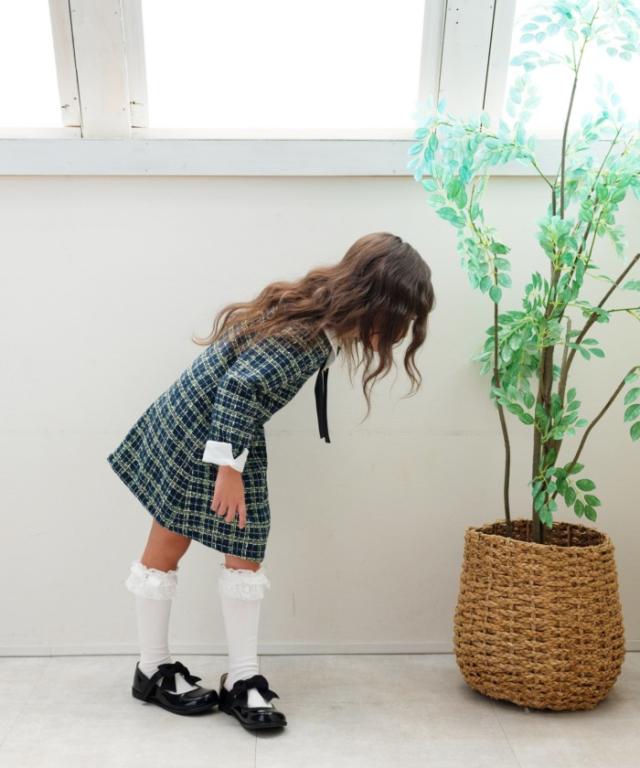 Rora ワンピース 通販 パハリータ ブローチ付きワンピース 子供服 ワンピ 長袖 フォーマルワンピース ツイード リボン 女の子 キッズ 子供 こども 子ども 入園 卒園 入学 結婚式 パーティー おしゃれ かわいい オシャレ 可愛い オールインワン 子ども服 キッズファッション_6