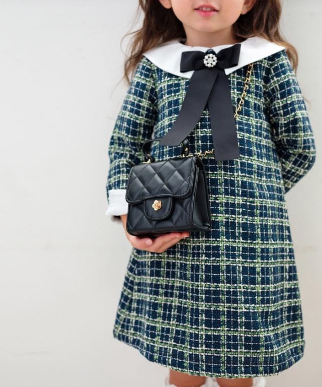 Rora ワンピース 通販 パハリータ ブローチ付きワンピース 子供服 ワンピ 長袖 フォーマルワンピース ツイード リボン 女の子 キッズ 子供 こども 子ども 入園 卒園 入学 結婚式 パーティー おしゃれ かわいい オシャレ 可愛い オールインワン 子ども服 キッズファッション_8