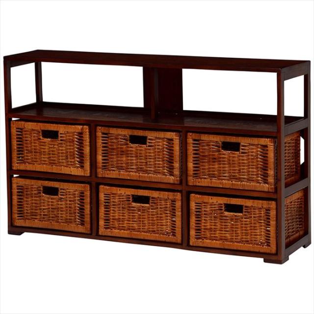ランドリーチェスト 通販 RN-1108 ランドリー収納 ランドリー チェスト サニタリーチェスト 洗面所 収納 籐かご バスケット 2段 × 3列 木製 天然木 マホガニー 籐 ラタン 引き出し 脱衣所 収納家具 家具 インテリアの通販は 27,346円