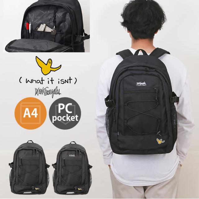 what it isnt リュック 2H9-64191 通販 ワットイットイズント マークゴンザレス リュックサック バックパック デイパック メンズ レディース ブランド A4 B4 大容量 通学 通勤 黒 ブラック 高校生 中学生 旅行 部活 メンズバッグ