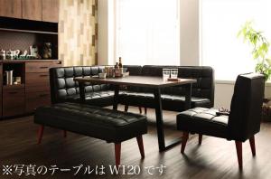 【テーブルカラー:ブラウン】ダイニングセット ソファ ダイニング セット ヴィンテージ ソファダイニング 4人 合皮 5点セット(テーブル+の通販は