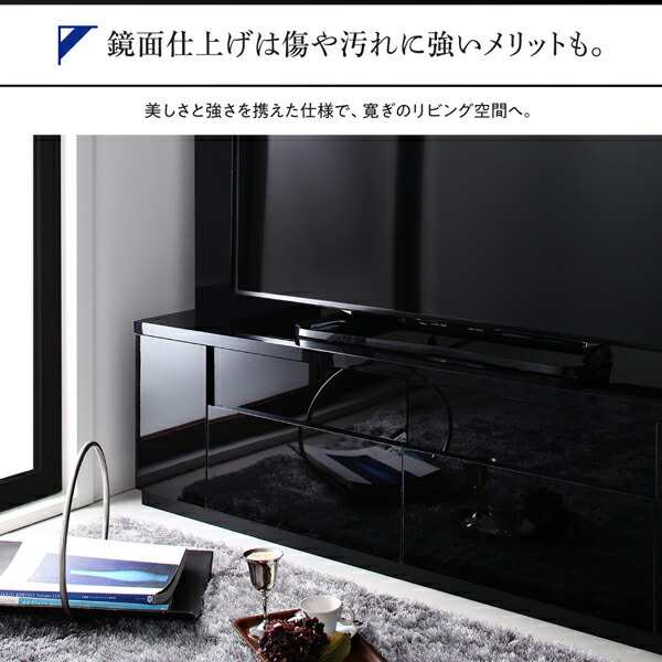 収納カラー:シャインホワイト】テレビ台 ハイタイプ コーナー 鏡面