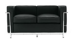 【カラー:ブラック】スタンダードソファ デザインソファ ル・コルビジェ ソファ LC2 2Pの通販は