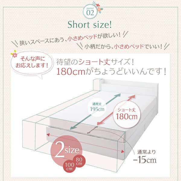 フレームカラー:シャビーウッド】ベッド ホワイト 白 真っ白 かわいい