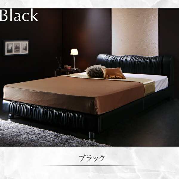 フレームカラー:ブラック】【寝具カラー:ホワイト】モダンデザイン