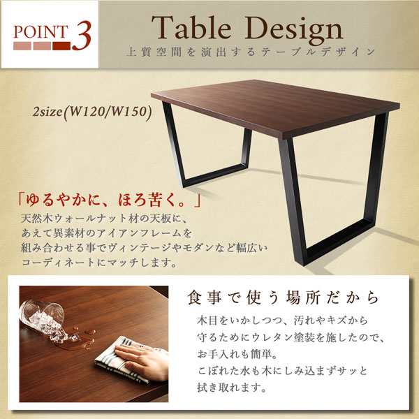 ダイニングセット（テーブルソファ） 3人 4点セット(テーブル+2Pソファ1脚+1Pソファ1脚+コーナーソファ1脚) W120 ダイニングテーブル