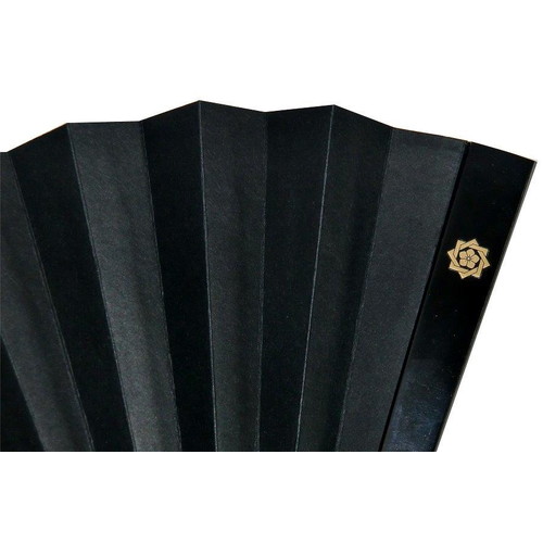 【鉄扇8寸/黒坂本龍馬 家紋入 TS-B龍馬(全長24cm)】_1