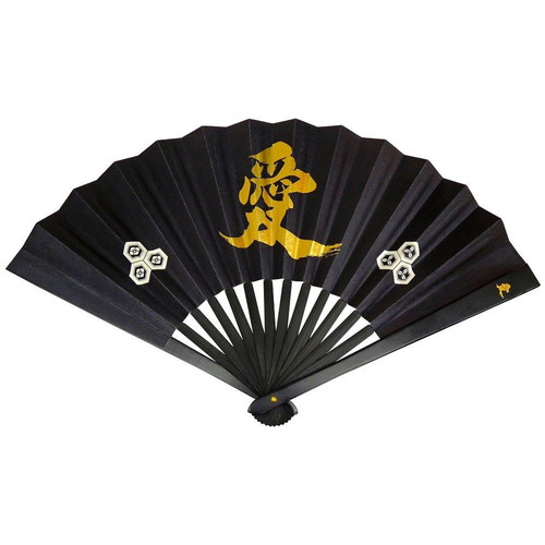 【鉄扇8寸/直江兼続 金家紋入 TS-直江(全長24cm)】