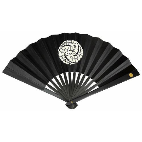 【鉄扇8寸/黒田官兵衛 金家紋入 TS-黒田(全長24cm)】