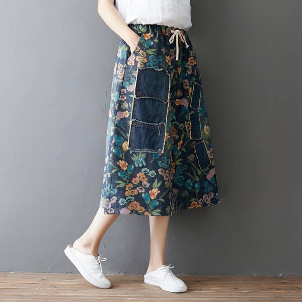 秋冬レディース花柄デニムスカートロングスカートaラインデニムスカート レディース ボトムス大きいサイズスカートnzk1051の通販はau Pay マーケット Hawaiian Eagle