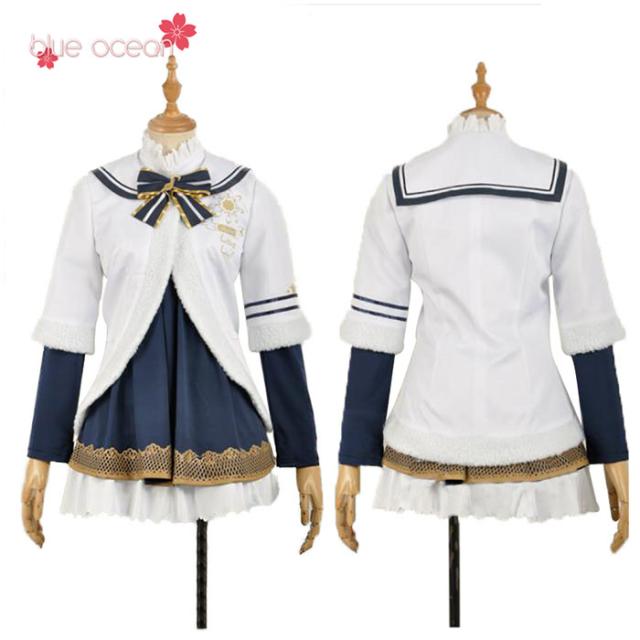 lovelive sunshine aqours 優しいことライブ! 太陽光線!! アクア クリスマス 国木田花丸 風 コスプレ御召しもの  cosplay 円光