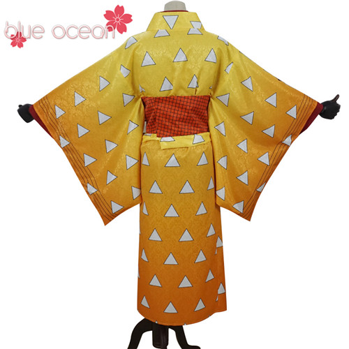 鬼滅の刃　我妻善逸　コスプレ　鬼殺隊　隊服　遊郭　着物 鬼滅之刃 我妻善逸 風 花街 遊郭編 着物 和服 浴衣 コスプレ衣装