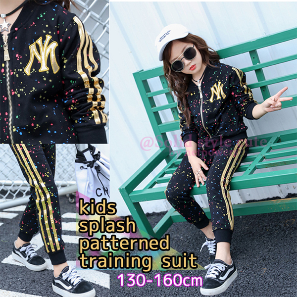 キッズ ジャージ スプラッシュ柄 1 130 140 150 160 ガールズ 女の子 長袖 韓国子供服 ジュニア ダンス スウェット ルームウェア の通販はau Pay マーケット Solid Style Lab Au Pay マーケット店