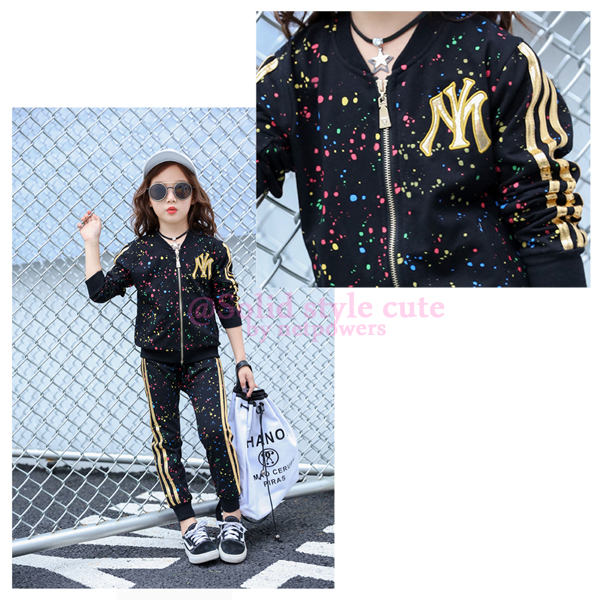 キッズ ジャージ スプラッシュ柄 1 130 140 150 160 ガールズ 女の子 長袖 韓国子供服 ジュニア ダンス スウェット ルームウェア の通販はau Pay マーケット Solid Style Lab Au Pay マーケット店