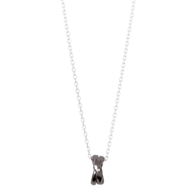 ペアネックレス THE KISS ブランド シルバー ダイヤモンド ネックレス メンズ単品 アクセサリー プレゼント ザキス ザキッス キッス_2
