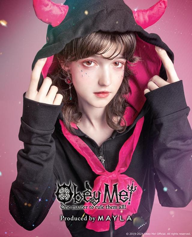 MAYLA マイラ Obey Me! おべいみー！ グッズ 服 オベイミー! アイコニック フーディ Asmodeus アスモデウス レディース 女性 正規品 新品 公式 Obey Me! 女性服 人気 ブランド プレゼント