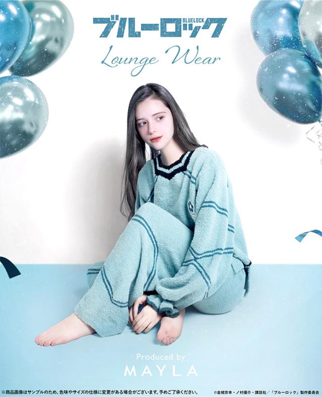 MAYLA マイラ ブルーロック グッズ 服 ルームウェア 部屋着 ブルーロック アイコニック ラウンジウェア クリアファイル付き 糸師 凛 フリーサイズ レディース 女性 正規品 新品 公式 ブルーロック キャラクターウェア 人気 ブランド プレゼント