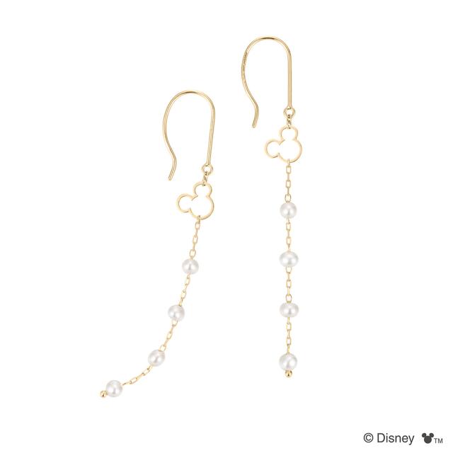 K.UNO ケイウノ / ディズニー ミッキーマウス パール ドロップ ピアス K10イエローゴールド 淡水パール レディース 女性 アクセサリー ジュエリー 公式 ディズニー キャラクターアクセサリー 人気 ブランド プレゼント ギフト_1