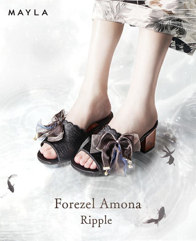 MAYLA マイラ 靴 サンダル 復刻デザイン フォアゼルアモナ・リップル 黒丹 レディース 女性 正規品 新品 公式 人気 ブランド プレゼント